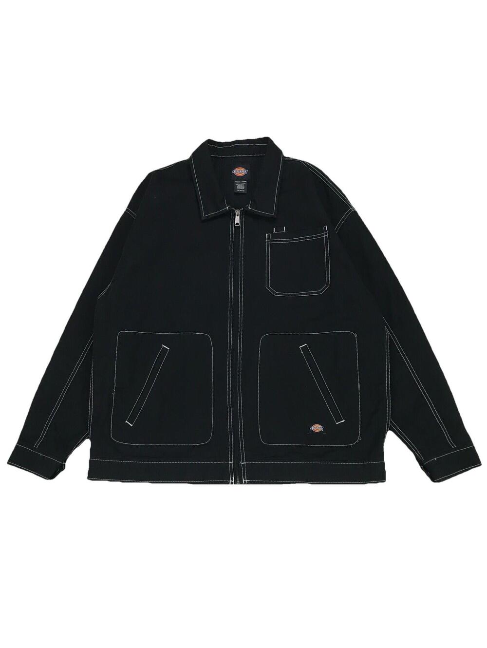 Dickies Reworked Ike Jacket Mens Large L Black Detroit Chore Canvas Duck Work